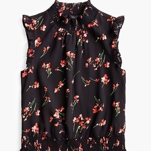 SLEEVELESS SMOCKED TOP IN FALLING FLORAL